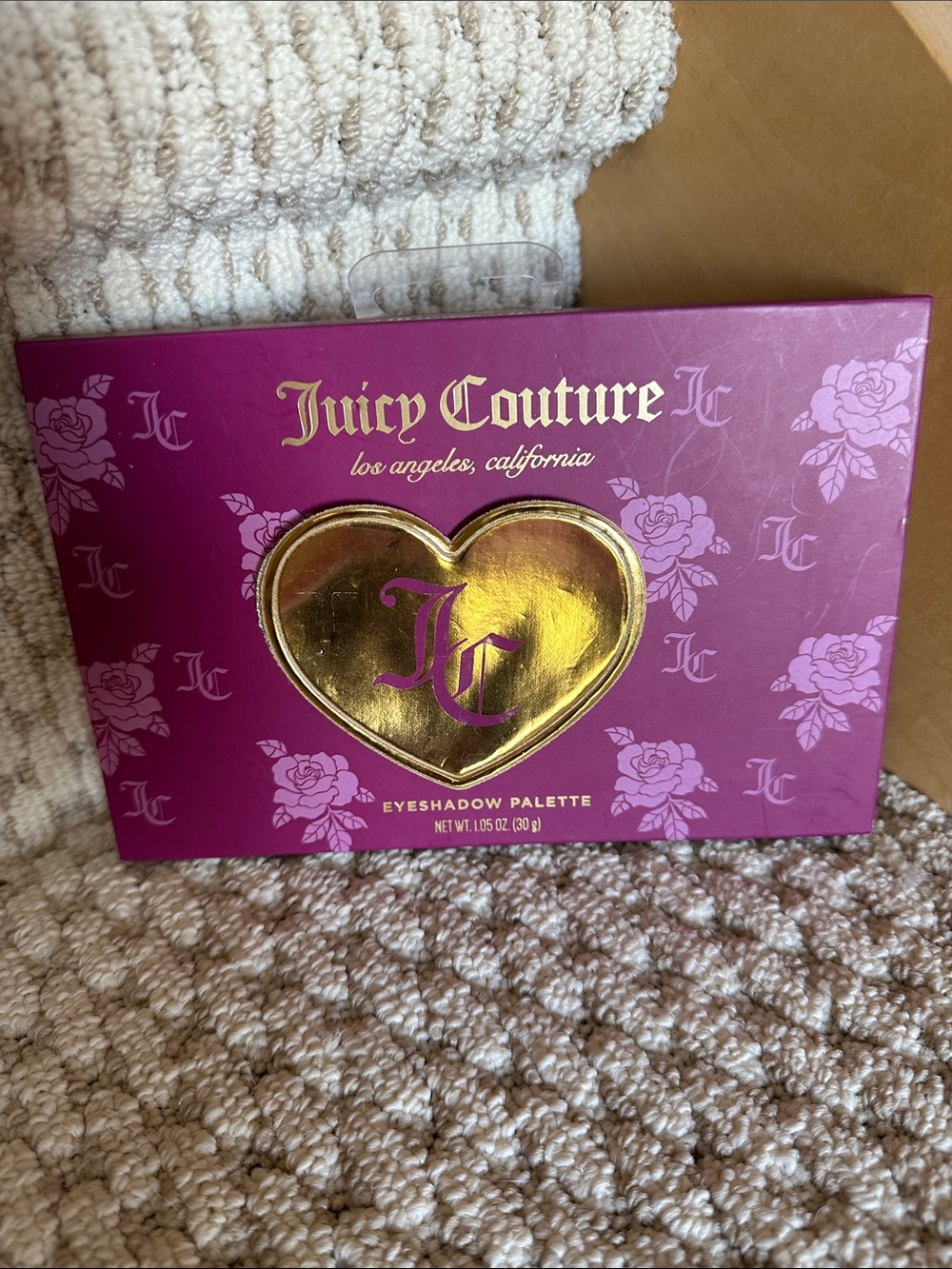 Juicy Couture Magenta Eyeshadow Palette with Gold Heart Detail